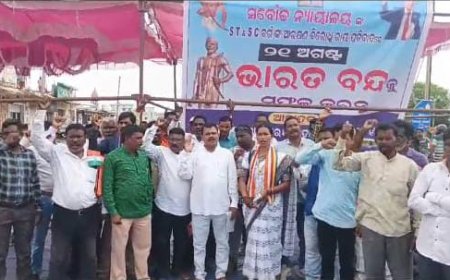 ନର୍ଲା ଠାରେ ଆଜି ୧୨ ଘଣ୍ଟିଆ ଭାରତ ବନ୍ଦ ଡାକରା ।