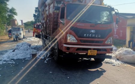 ଓଭର୍ ଲୋଡ୍ କପା ବୋଝେଇ ଗାଡ଼ିରେ ଲାଗିଲା ନିଆଁ,