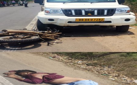 ସଡକ ଦୁର୍ଘଟଣା ରେ ବାଇକ୍ ଚାଳକ ମୃତ,