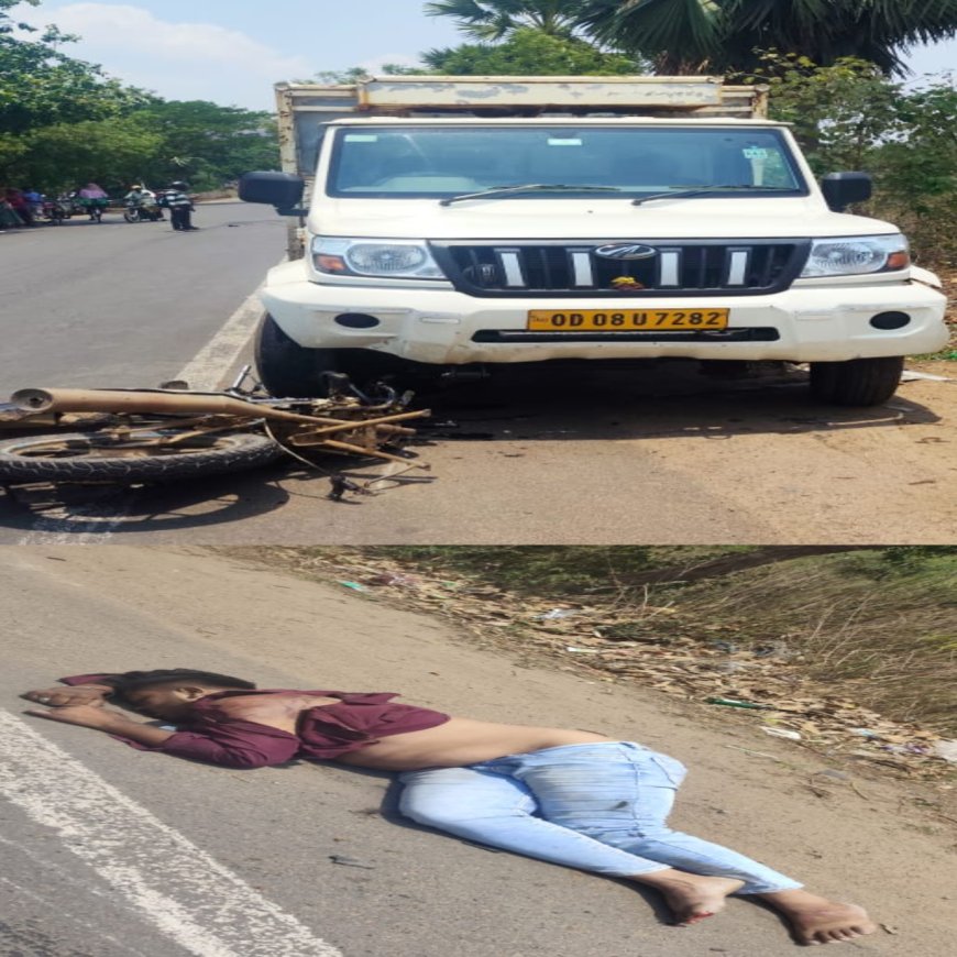 ସଡକ ଦୁର୍ଘଟଣା ରେ ବାଇକ୍ ଚାଳକ ମୃତ,