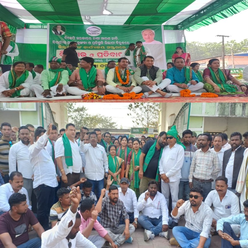 ଚାଷୀର ହକ ପାଇଁ ରାଜରାସ୍ତାକୁ ଓହ୍ଲାଇଲା ବିଜେଡି,  ଜିଲ୍ଲାପାଳଙ୍କ କାର୍ଯ୍ୟାଳୟ ଭିତରକୁ ଧସେଇ ପଶିଲେ ବିଜେଡି ନେତା ଓ କର୍ମୀ,